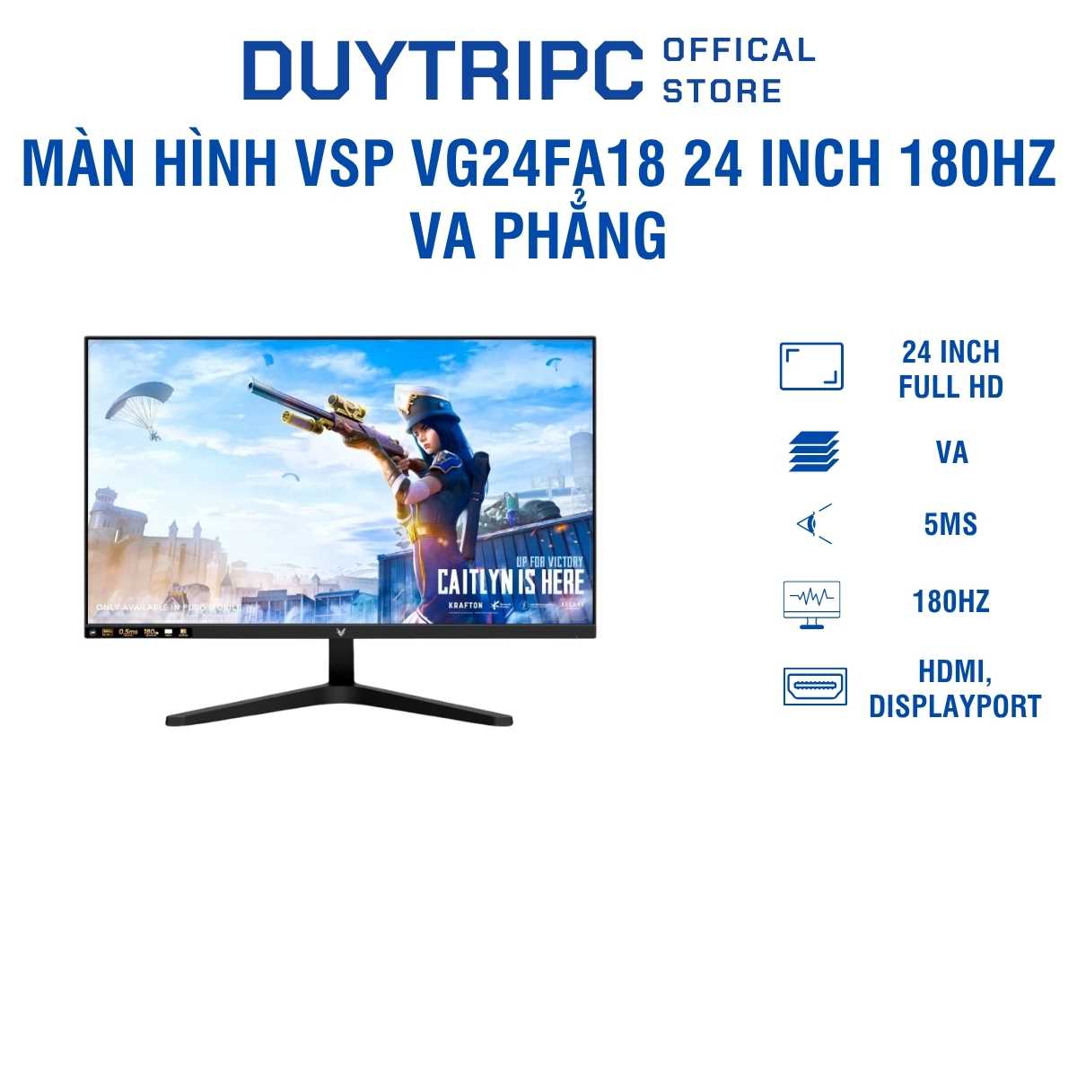 Màn Hình VSP VG24FA18 24 Inch 180Hz VA Phẳng – Đỉnh Cao Gaming, Tốc Độ Siêu Tốc